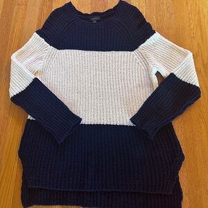 J.Crew navy and white colorblock sweater, women’s large